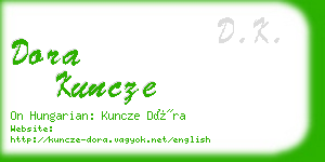 dora kuncze business card